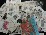 Anatomy / Medical / Odd Themed Book Pages Lot Junk Journal Collage Mixed Media