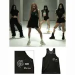 維斯女團BLACKPINK樸彩英ROSE同款球衣SHUT DOWN爵士舞打歌服黑色背心