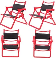 SUPVOX Dollhouse Furniture Pcs Miniature Folding Chairs Sturdy Mini Lounge Chairs for Beach Garden Micro Landscape Decor