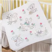 Springtime Baby Animals DIY Embroidery Crib Cover Kit - Create Adorable Baby Sta