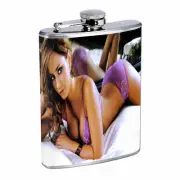 Australian Bikini Model D4 Flask 8oz Stainless Steel Hip Drinking Whiskey Sexy