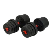 30kg Adjustable Rubber Dumbbell Set Barbell Home GYM Exercise Weights