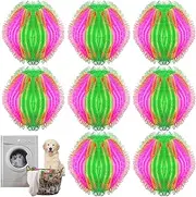 Pet Hair Remover Washing Machine, 8 Pieces Reusable Lint Remover, Hair Catcher Washing Machine, Washing Balls Against Pet Hair, Lint Catcher for Clothes and Bedding (Multi-Colour)