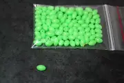 Fishing Beads X100, 5x8mm, Plastic, Oval, Glow, Lumo Luminous, DIY trace,