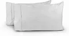100% Cotton Percale Pillowcases King Size Pillow Case Set of 2, Crisp and Coolin