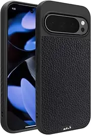 [Mous] for Google Pixel 9 Pro XL Case MagSafe Compatible - Limitless 5.0 - Black Leather - Protective Pixel 9 Pro XL - Shockproof Phone Cover