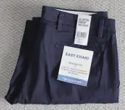 Men's DOCKERS Easy Khaki STRAIGHT Flat Front PANTS • 34x30 • blue DOCKERS NAVY