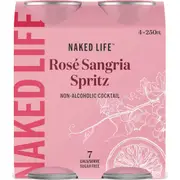 Naked Life Non-Alcoholic Rose Sangria Spritz 250mL x 4 pack