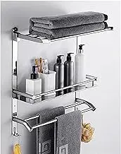 Towel Rack Multifunctional Shelf Towel Rack for Bathroom Stainless Steel Towel Rack for Bathroom Towel Rail Multi Towel Rail Nail-Free Towel Rack for Bathroom Kitchen/Athr LWX