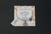 New Alex And Ani BECAUSE I LOVE YOU MOM III Russian Silver Bangle W/Tag Card