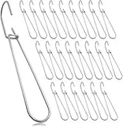 Lrocaoai 24 Pcs 7.3 Inch Metal Hooks Sewing Pattern Maker Hanger Easy to Use Silver