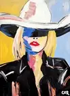 CORBELLIC EXPRESSIONISM 16X20 COWGIRL CUBIST FINE ART HOME INTERIOR DESIGN