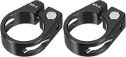 uxcell 28.6mm Cycles Bike Seat Post Clamp, 2 Pcs Aluminum Alloy Seat Tube Clip Bike Quick Release Clamp for Mountain Bike Road Bike Gear Track Bike Folding Bike Black