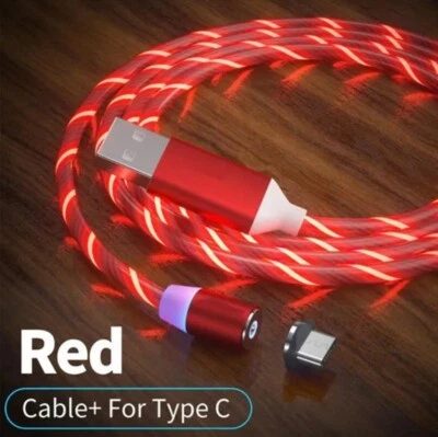 FAST CHARGING CABLE MICRO USB Type C with LED Flashing Lights.