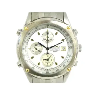 [專業模型] 三眼錶 [SEIKO 862868]  SEIKO 精工 賽車三眼錶[白色面+日期]時尚/軍/中性錶