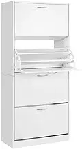 Artiss Shoe Rack Storage Cabinet Organiser 60 Pairs White Shelf Drawer Footwear Closet Organization Space Saving Home Furniture Bedroom Hallway Entryway Modern Design Durable Sturdy Easy