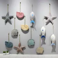 在飛比找樂天市場購物網優惠-地中海復古魚形掛件海星海螺貝殼掛飾墻面裝飾品海洋風格墻飾壁飾