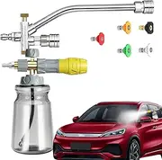 Saker Foam Cannon Double Connector | 4000 PSI Double-Head Car Wash Foam Cannon | Ergonomic Car Washing Applicators for Auto Detailing Driveway Cleaning Patio Furniture Care Garden
