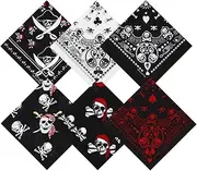 YARIEW 100% Cotton Pirate Bandana for Men Bandanas for Men Skull Bandana Pirate Party Costume Handkerchief Sports Headband