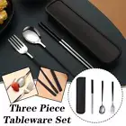 Set of 3 Portable Tableware Cutlery Dinnerware Travel Fork Box✨ with Spoon I4A2