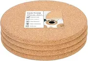 KITLAB Cork Trivet, 4 Pack High Density Thick Cork Trivets for Hot Dishes, 8 Inch Heat Resistant Large Coaster for Kitchen, Hot Pads for Table & Countertop