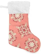 Amooorous Red and White Christmas Floral Plush Stockings Christmas Holiday Stocking with Plush Cuff Xmas Stocking Christmas Decorations for Kitchen Snowman Kitchen
