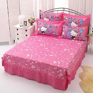 HELLO KITTY x RODY 歡樂時光系列-單人純棉三件式床包薄被套組(粉)