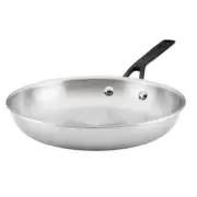10 in. 5 Ply Clad Stainless Steel Induction Frying Pan Polished Stainless Steel