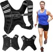 AZURAOKEY Weighted Vest Women Men Reflective Running Weight Vest Adjustable Weighted Vest With Storage Pocket Reflective Strength Training Fitness Equipment