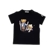 [MONCLER] MONCLER Jersey T-shirt with Bear print Kids 18-24 18-24 Black