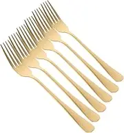 GANAZONO 6pcs Stainless Steel Dinner Forks Ergonomic Appetizer Dessert Forks for Home Restaurant and Buffet Use Luxurious Finish Silverware
