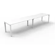 RAPIDLINE DELUXE PROFILE LEG WORKSTATION Single Sided No Screen 2 Person W2400 x D750 x H730mm Natural White/White