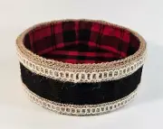 Basket Round Storage Bin Jute Cotton Cord Decorative Hard Sided Lined Flannel