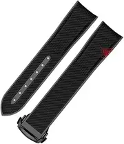 [Asackbper] 20mm Curved End Rubber Watchband Fit for Omega X Swatch Joint MoonSwatch celestial Sports