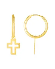 14K Italian Gold Cross Earrings