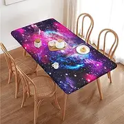 Universe Galaxy Nebula Space Rectangular Tablecloth Table Cover for 4 Foot Tables, Waterproof Fitted Elastic Edged Table Cloth for Indoor Outdoor Party Wedding Picnic Patio, 4 Ft/48x30 inch
