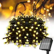 1 Pc Outdoor String Lights Solar Waterproof Light String 12M 39FT 100 LED Beads Courtyard Garden Lawn Villa Fence Balcony Decorative Light Wedding Halloween Ch