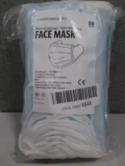3 Layer Disposable Blue Face Mask: 50 pack