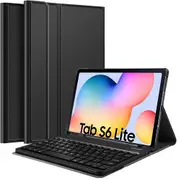Samsung Galaxy Tab S6 Lite Bluetooth Keyboard Case, Tab SM-P610/P615 Lightweight Protective Slim Folio Leather Smart Sleep Awake Cover Case with Detachable Wireless Bluetooth Keyboard (Black)