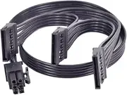 GinTai Replacement Power Supply Cable for 1000 GQ 80+ Gold 1000W Modular PSU | 6-Pin to 3X SATA & PCI-E Splitter | SSD/HDD/Optical Drive Compatible (73cm/28.7in)