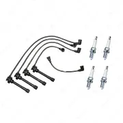 Bosch Leads + 4x Denso Iridium TT Spark Plugs for Mitsubishi Starwagon Triton MK