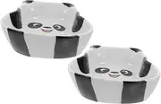 ZUNOXAZ 2PCS Set Cute Panda Sauce Dishes Ceramic Appetizer Plates for Dipping Seasoning for Home Restaurants Sushi Easy to Clean Bowls