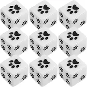 Abaodam 10pcs D6 Dice Set, Dogs Paw 6 Sides Standard Dice 6 Sided Dice Party Supplies for Wow Tabletop Games 16mm