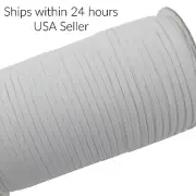 3 x 130 Yds Rolls White Elastic for Sewing 3mm 1/8 braided cord rope