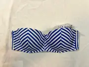 Shade & Shore Women's Bikini top Bandeau Light Lift Blue Size 34B