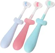 SOESFOUFU Baby Toothbrush Toddler Boys and Girls Toothbrush Set 3pcs Soft Bristles Brush