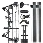 35-70lbs Archery Compound Bow and Mix Carbon Arrow Set for Right Hand Bow