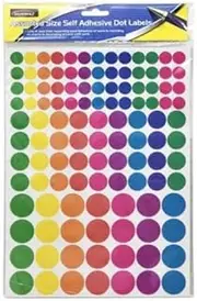 348 Pcs Assorted Circle Colour Code Round Sticker Label Dots Spots Coloured