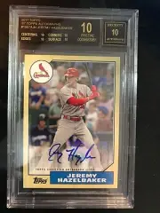 2017 Topps '87 Topps Autographs Jeremy Hazelbaker BGS 10 BLACK POP 1