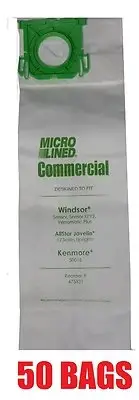 50 Windsor Sensor Micro-Lined Commercial Upright Vacuum Bags, Replaces 5093AM,